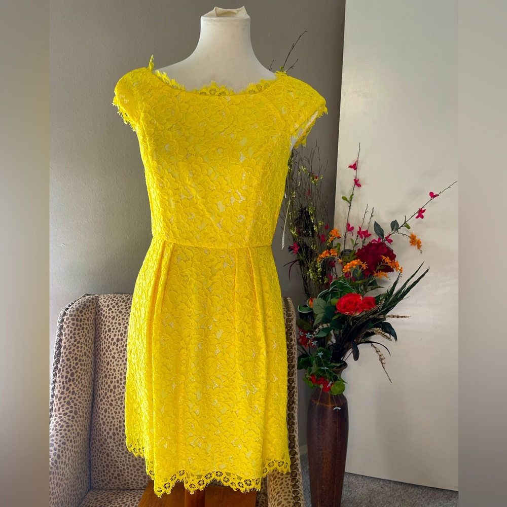 SHOSHANNA Gorgeous tailored A Line lace dress